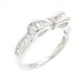 K18WG リボン ダイヤモンド リング 0.44CT