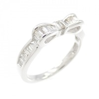 K18WG リボン ダイヤモンド リング 0.44CT