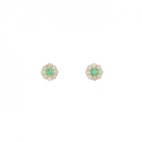 【新品】K18YG エメラルド ピアス 0.10CT