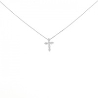 K14WG クロス ダイヤモンド ネックレス