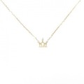 K18YG クラウン ダイヤモンド ネックレス 0.03CT