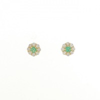 【新品】K18YG エメラルド ピアス 0.10CT