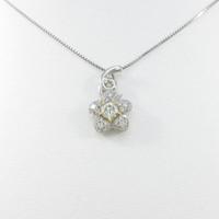 PT／K18YG フラワー ダイヤモンドネックレス