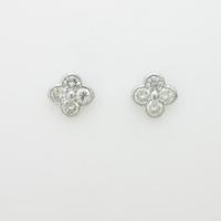 【リメイク】K18WG フラワー ダイヤモンドピアス
