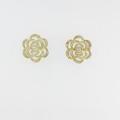 【新品】K18YG フラワー ダイヤモンドピアス30％引き