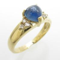 K18YG ハート サファイヤリング