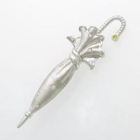 K18WG パラソル ダイヤモンドブローチ