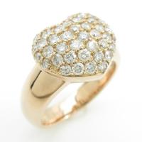 K18PG／PT ハート パヴェ ダイヤモンドリング20％引き