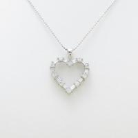 K18WG ハート ダイヤモンドネックレス30％引き