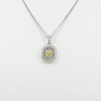 K18WG／K18YG フラワー ダイヤモンドネックレス30％引き