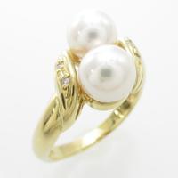 K18YG アコヤパールリング
