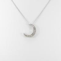 K18WG ムーン ダイヤモンドネックレス