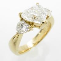 K18YG ダイヤモンドリング 1．689ct・H・SI1・ハートシェイプ