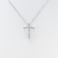 K18WG クロス ダイヤモンドネックレス10％引き