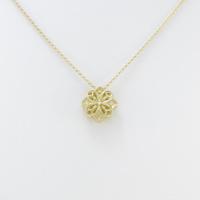 K18YG フラワー ダイヤモンドネックレス