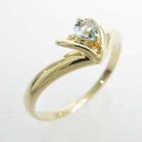 K18YG アクアマリンリング