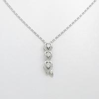 K18WG スリーストーン ダイヤモンドネックレス