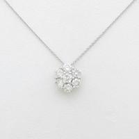 K18WG フラワー ダイヤモンドネックレス20％引き