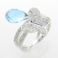 750WG バタフライ ブルートパーズリング10％引き