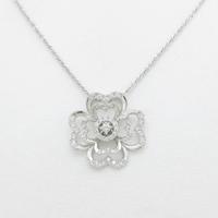 K18WG フラワー ダイヤモンドネックレス20％引き