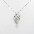 K18WG フラワー ダイヤモンドネックレス10％引き