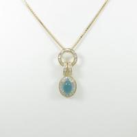 750YG／750WG／K18YG ブルートパーズネックレス20％引き