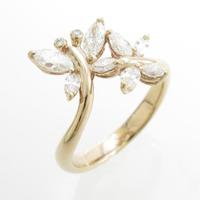 K18PG バタフライ ダイヤモンドリング