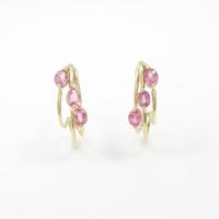 K14YG ピンクサファイヤピアス