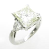 プラチナダイヤモンドリング 3．767ct・LY・SI1・ファンシーカット10％引き