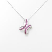 K18WG ルビーネックレス