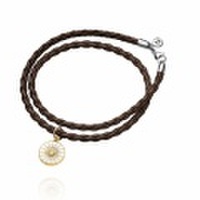 3530751　Daisy レザーブレスレット/ホワイト&GP／Georg　Jensen