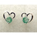 5月の誕生石エメラルドK18WG(ホワイトゴールド)ピアス [y060119]
