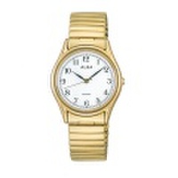 ALBA アルバ 伸縮バンド腕時計 男性用 AQGK440 電池式時計 蛇腹バンド じゃばら 伸び縮み　名入れ刻印可能、有料　ZAIKO