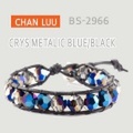 CHANLUU/チャンルー CRYSTAL METALLIC BLUE-BLACK/クリスタルメタリックブルーブラック シングルラップ ブレスレット BS-2966【送料無料】