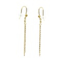 COCCOセレクトジュエリー/動きに合わせて揺れるロングチェーンピアス/K18イエローゴールド