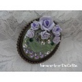 DeCoReブローチ、FIMOローズとスワロフスキービジューで