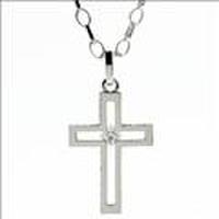 GEREZZAシルバージルコニアクロスネックレス