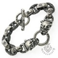 Gaboratory（ガボラトリー）　2bulldog heads w/h.w.o& chiseled anchor links bracelet　/ PG12