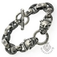 Gaboratory（ガボラトリー）　2bulldog heads w/h.w.o& chiseled anchor links bracelet　/ PG12