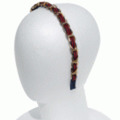 HEADDRESS NY◆チェーン＆グログランSリボンカチューシャ◆レッド×ネイビー