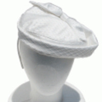 Jennifer Ouellette◆サテン＆ベールカクテルハットリボンヘッドドレス◆アイボリー