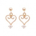 K10PG ハート＆キュービックジルコニアピアス 46-5647