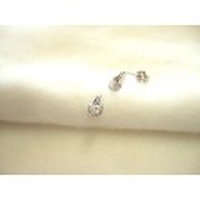 K14WGピアス　キュービック