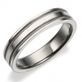 K18WG 　ミルグレイン・ツーロウ　マリッジリング（結婚指輪）4mm (N041OXX178N3*01-K18WG)
