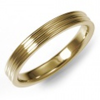 K18YG　スリーロウ・マリッジリング（結婚指輪）3mm (N030W152N1*03-K18YG)