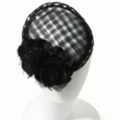 OPHELIE HATS◆サイドフラワーストロー＆ラフィアヘッドドレス（ラウンド）◆ブラック