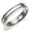 Pt950　ミルグレイン・ツーロウ　マリッジリング（結婚指輪）4mm (N041OXX178N3*01)