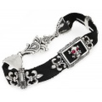 ROYAL ORDER(ロイヤルオーダー)LEATHERw/FRAMED SKULL&FDLw/CZ EYESブレスレットSB270-CZ【新作】