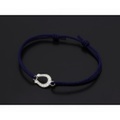 SYMPATHY OF SOUL（シンパシーオブソウル）　Horseshoe Amulet Cord Bracelet - Silver w/CZ（ホースシューアミュレットコードブレスレット - シルバー w/クリアジルコニア）
