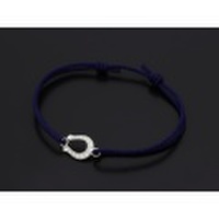 SYMPATHY OF SOUL（シンパシーオブソウル）　Horseshoe Amulet Cord Bracelet - Silver w/CZ（ホースシューアミュレットコードブレスレット - シルバー w/クリアジルコニア）